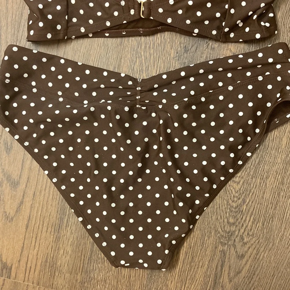 Time and Tru Brown Polka Dot 2 Piece Bikini - Picture 10 of 12